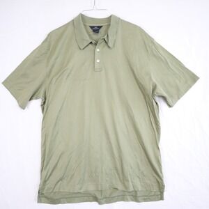 Brooks Brothers Polo Shirt Mens Large 346 Golf Casual Cotton Green Short Sleeve